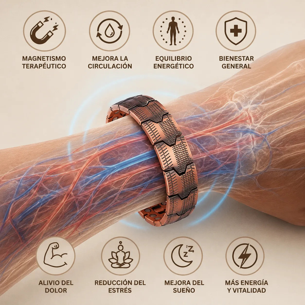 Brazalete de Cobre Magnético® VitalFlow