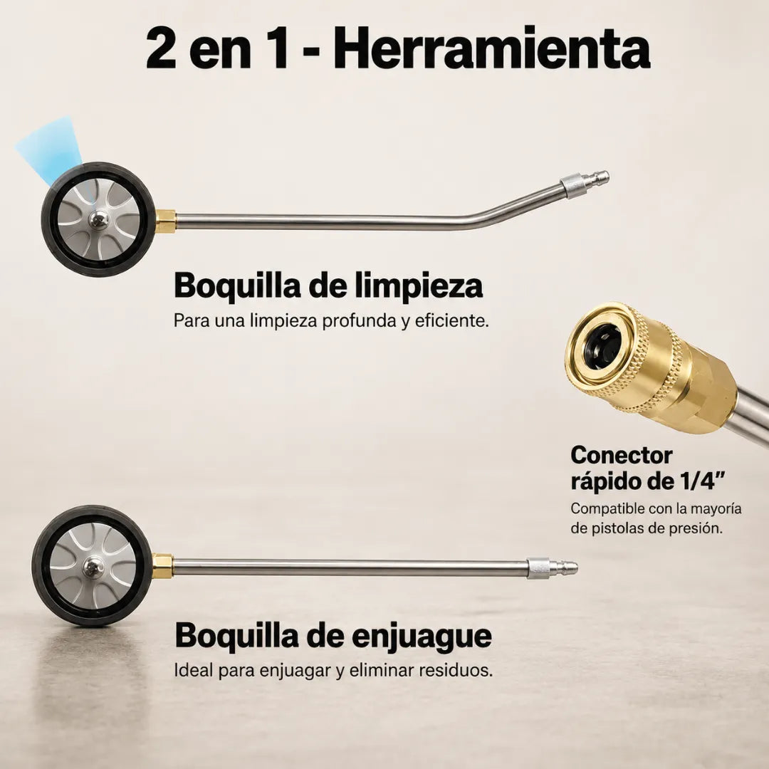 🚗 PowerWash™: Escoba de Alta Presión para Limpieza de Chasis