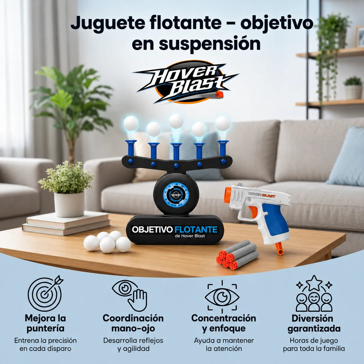 HoverBlast™ Juego de Precisión con Pelotas🏐🏓