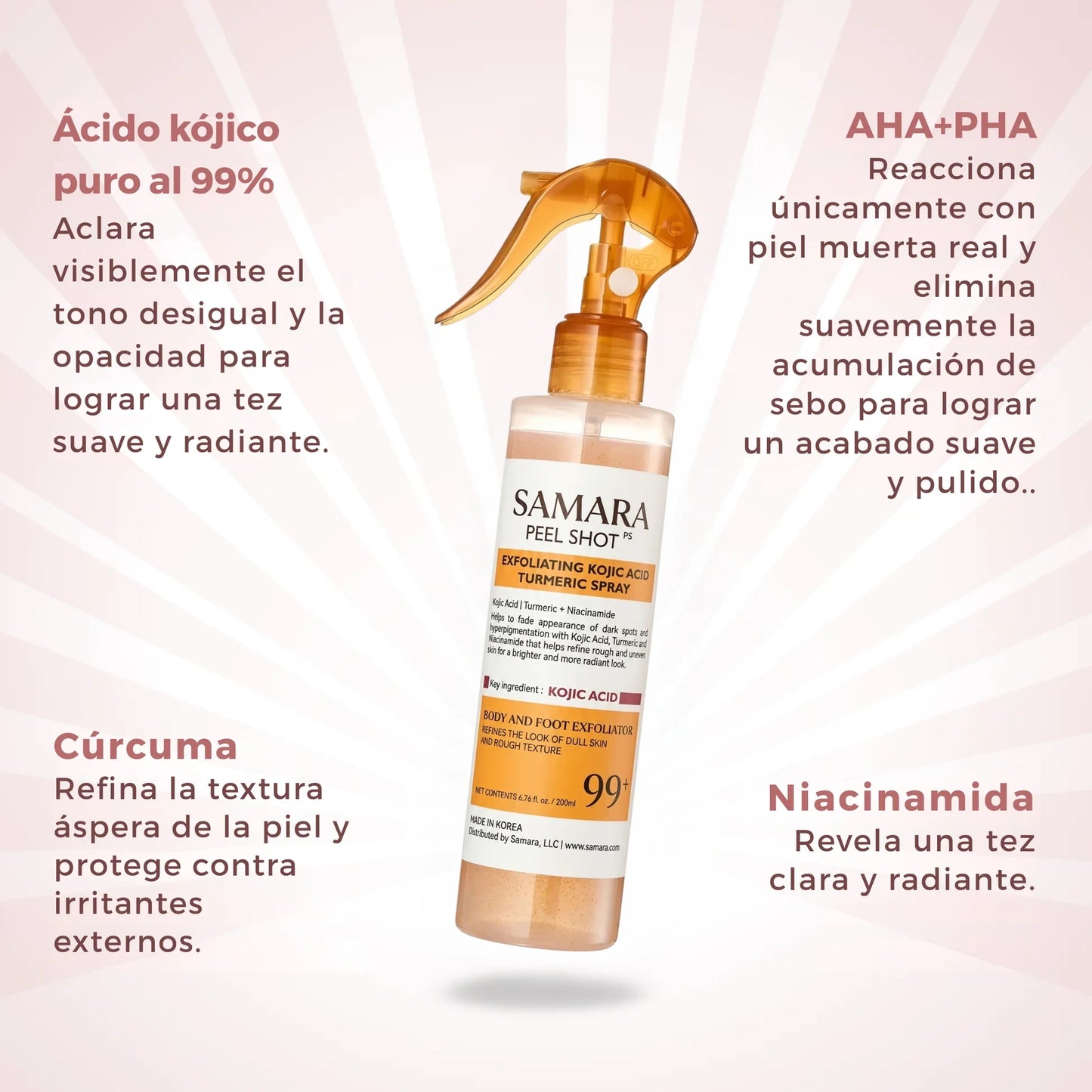 Spray exfoliante corporal - Kójico + Cúrcuma