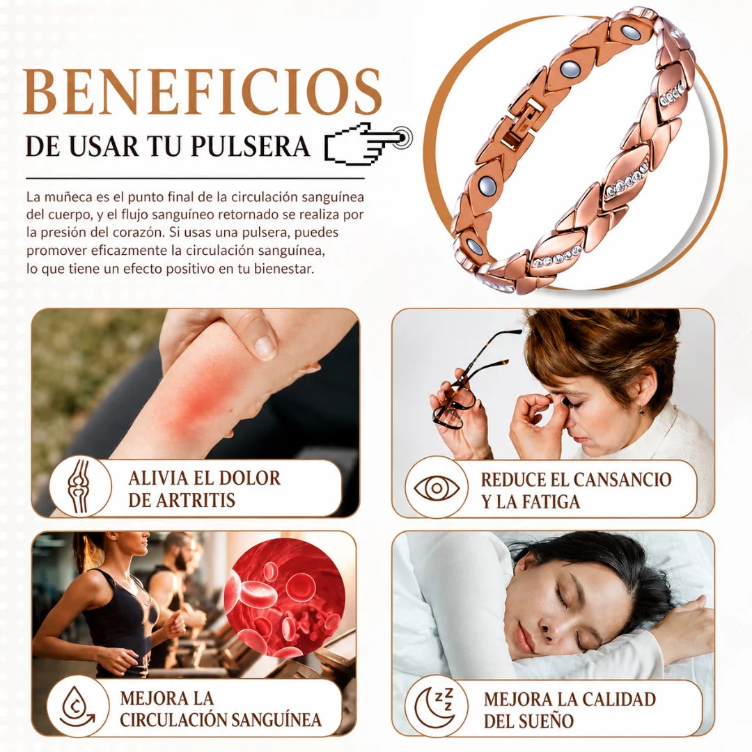 ✨ Vitality™: Pulsera Magnética de Cobre para Mujer