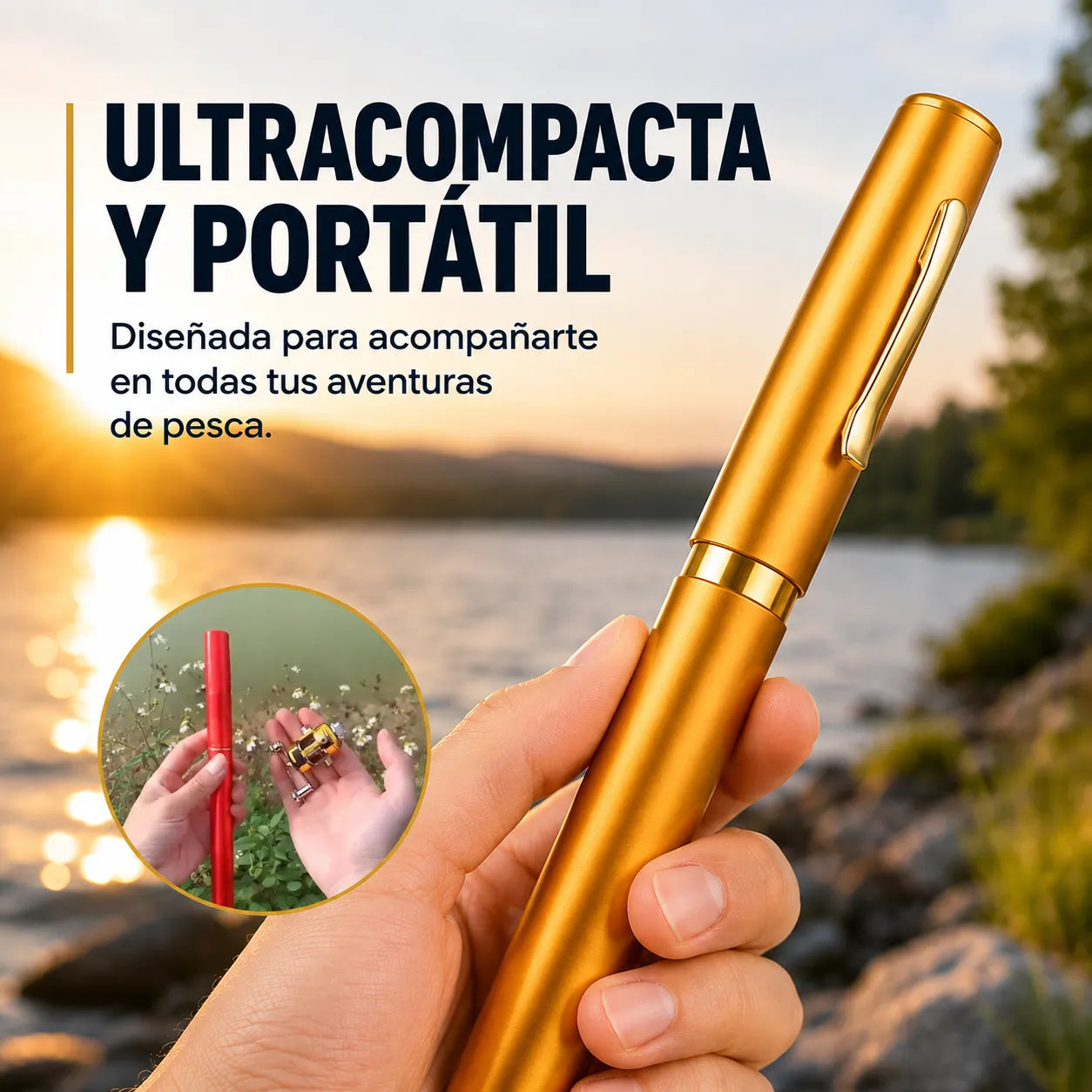 PocketCast™Mini Caña de Pescar Tipo Bolígrafo🎣🐟