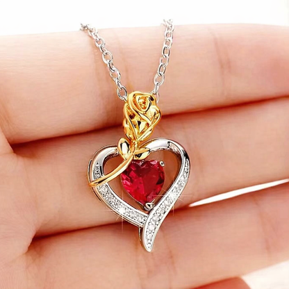 Collar Corazón  Rosa Eterna