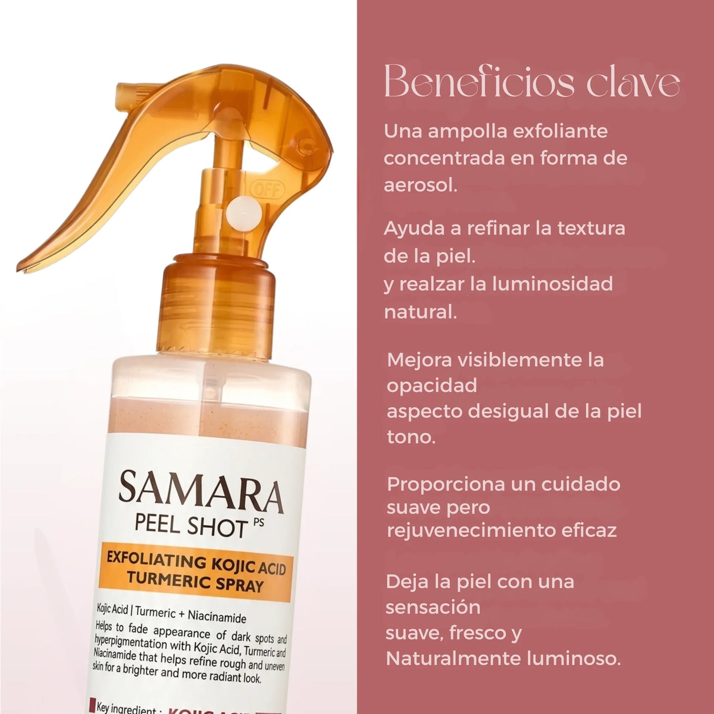 Spray exfoliante corporal - Kójico + Cúrcuma