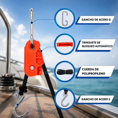 RopeBoss™ Polea de Bloqueo Automático para Cargas Pesadas🧰⚖️