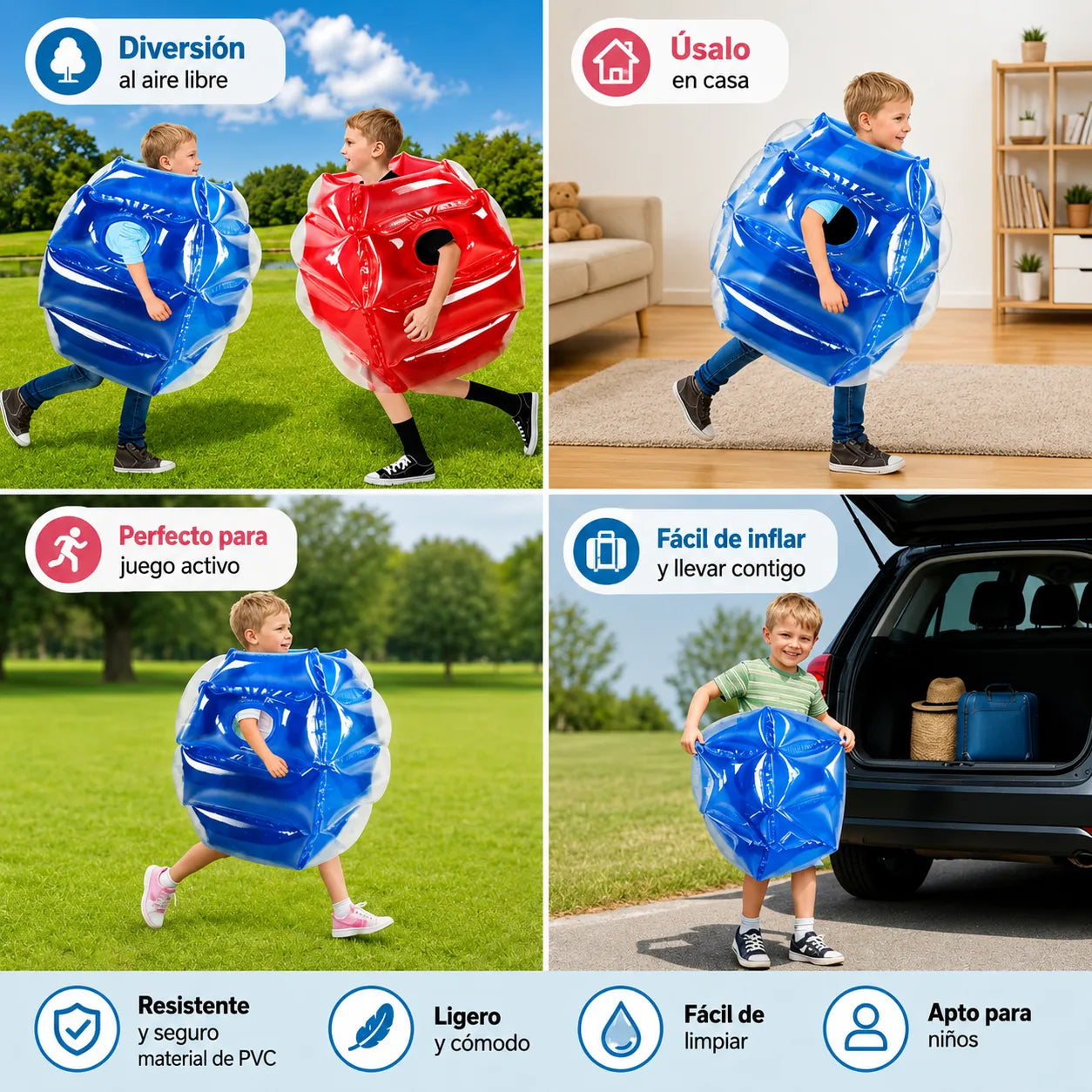 BumperFun™🔴🔵 Pack x2 Trajes de Pelotas Inflables