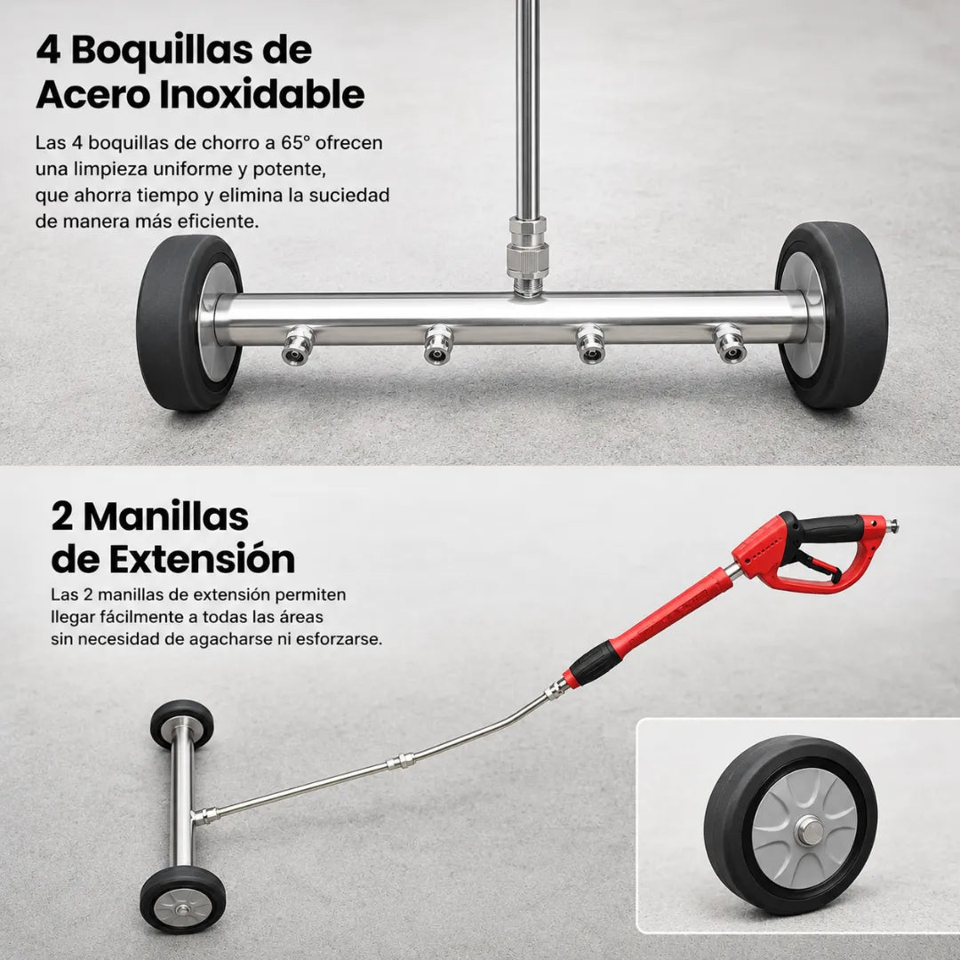 🚗 PowerWash™: Escoba de Alta Presión para Limpieza de Chasis
