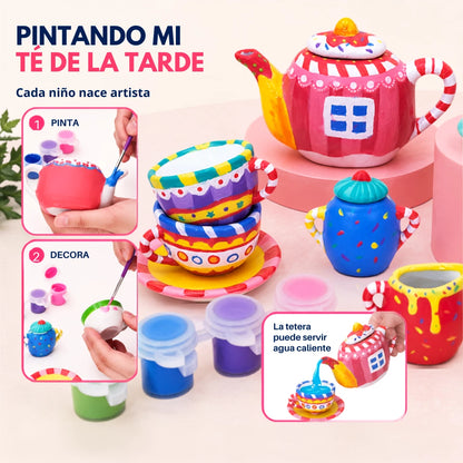 🎨 TeaPaint Pro™ Set de Té Coloreable 🫖✨