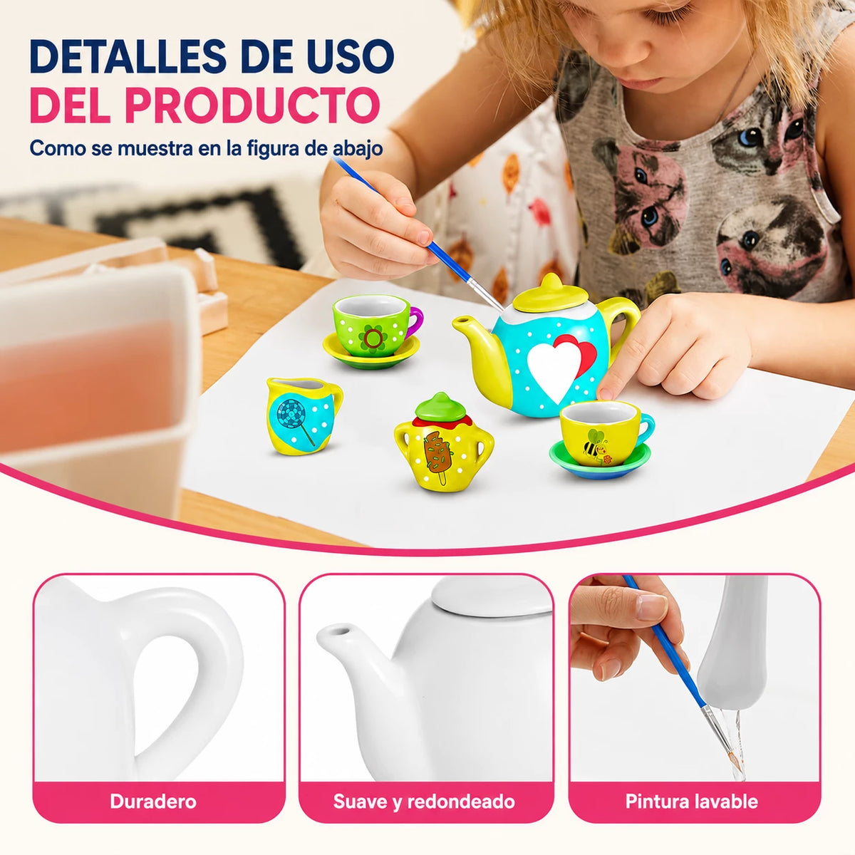 🎨 TeaPaint Pro™ Set de Té Coloreable 🫖✨
