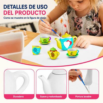 🎨 TeaPaint Pro™ Set de Té Coloreable 🫖✨