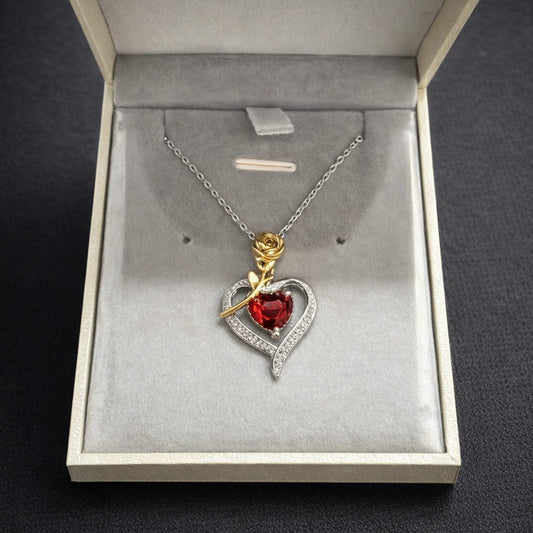 Collar Corazón  Rosa Eterna