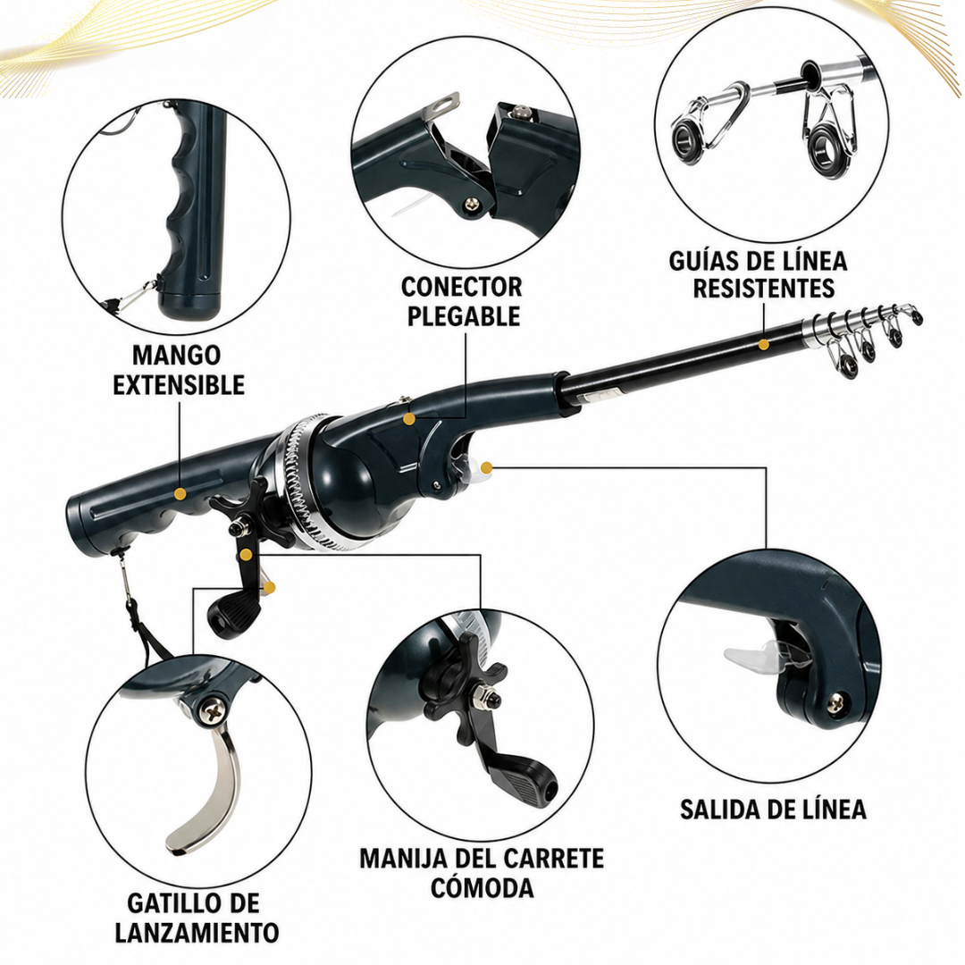 🎣 CarryCast™: Caña de Pescar Plegable de Alto Rendimiento
