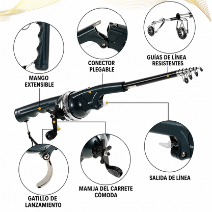 🎣 CarryCast™: Caña de Pescar Plegable de Alto Rendimiento