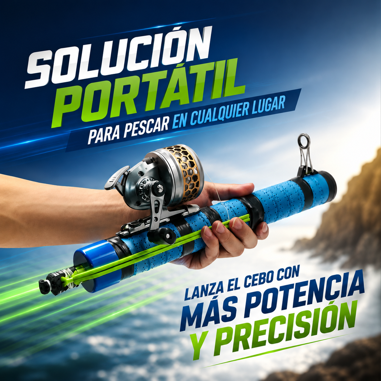 FishStrike™ Caña y carrete de pesca