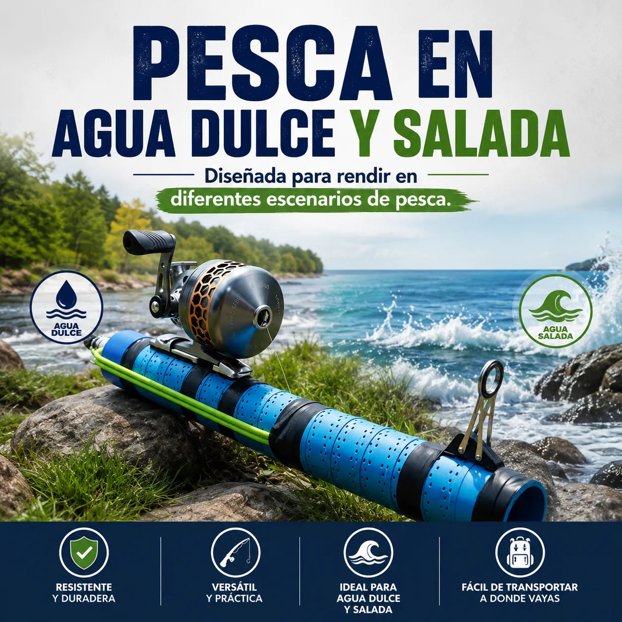 FishStrike™ Caña y carrete de pesca