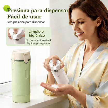 VIAJERO™ – Kit de Botellas de Viaje 4-en-1