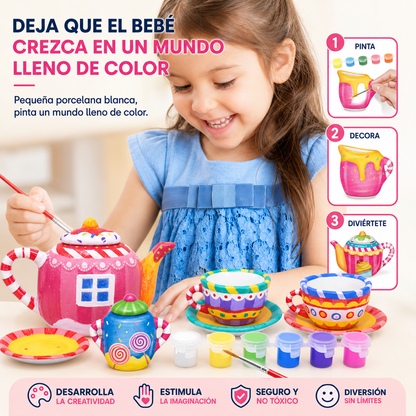 🎨 TeaPaint Pro™ Set de Té Coloreable 🫖✨