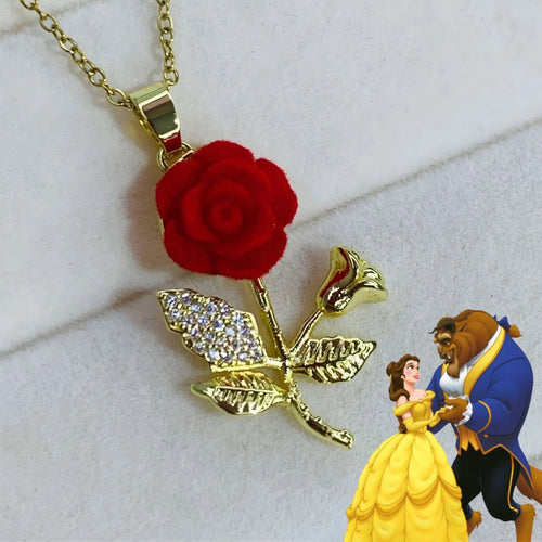 🌹 Collar de la Bella y la Bestia