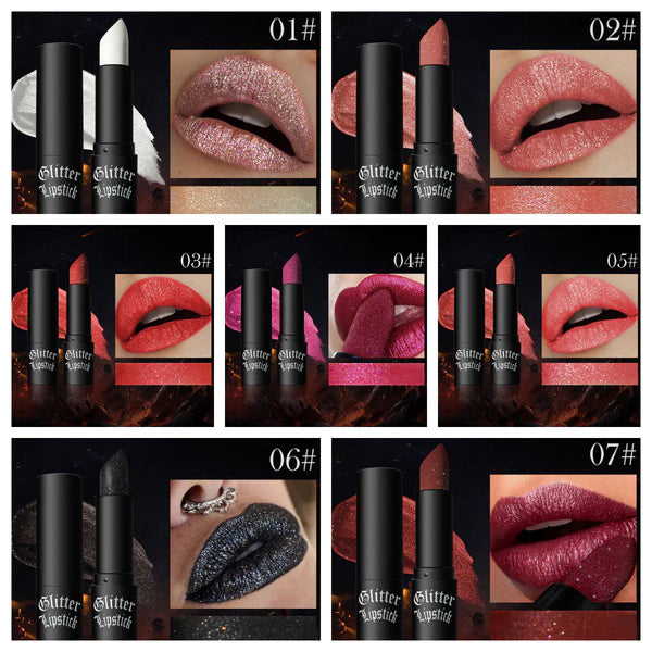 GLAM GLOW™- Labial con Glitter Brillante y Duradero- Compra UNO y lleva DOS